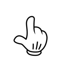 Finger pointing nog in black and white image