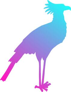 Image of colored secretary bird silhouette