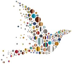 Bird shape with colorful circles