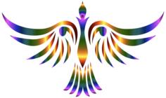 Colorful abstract tribal bird illustration