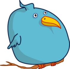 Fat bird vector clip art