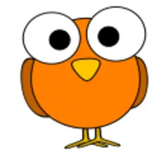 Purple large eyed bird clip art