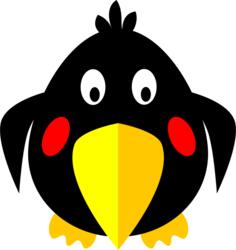 Hunky cartoon bird vector clip art