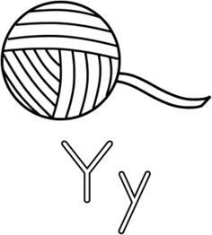 Y is for Yarn alphabet learning guide vector graphics