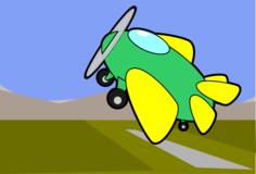 Cartoon vector graphics of ascending aircraft