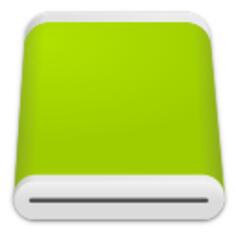 Vector image of green hard disk drive icon