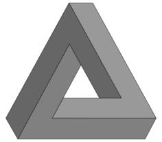 Vector illustration of grayscale impossible triangle