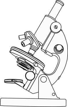 Laboratory microscope line art vector illustration