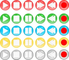 Vector image of media player buttons