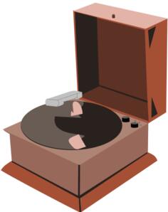 Brown gramophone vector drawing