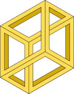 Optical illusion of an impossible box vector graphics
