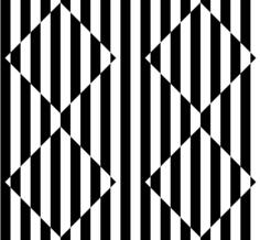 3D optical illusion with black and white stripes vector illustration