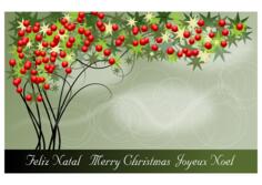 Vector illustration of Merry Christmas card in French language