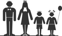 Family of four members vector clip art