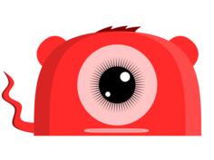 One eyed red monster vector illustration