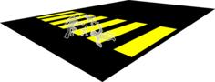 Illustration of family hit by car on a zebra crossing