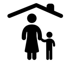 Mother and son under one roof vector image