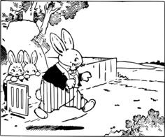 Daddy rabbit going off to work image