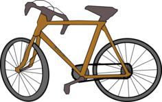 Cartoon brown bicycle color image.