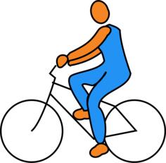 Human figure riding a bike vector image