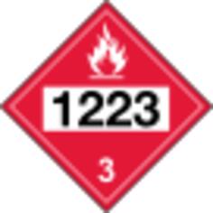 Vector illustration of red sign with UN 1223 code for kerosene
