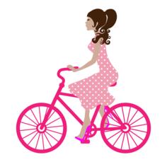 Female bicyclist vector image