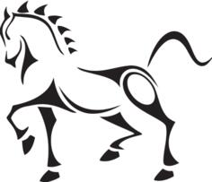 Vector clip art of tribal horse