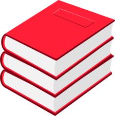 Vector image of three red books