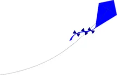 Blue kite vector clip art