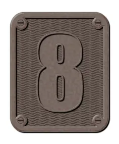 Vector drawing of metal number eight