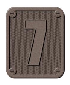 Metal number seven color illustration