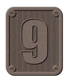 Metal number nine clip art