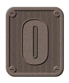Metal number zero vector clip art