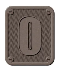 Metal number zero vector clip art