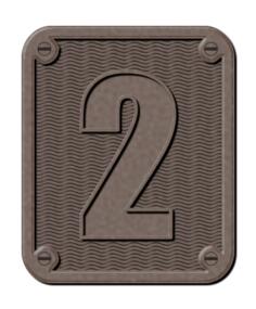 Metal number two vector illustration