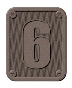 Metal number six vector image