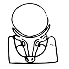 Bull's head with Earth sign illustration