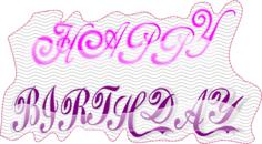 Purple happy birthday logo vector drawing