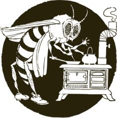 Working wasp vector drawing