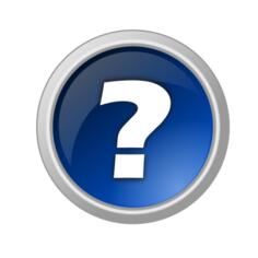 Vector drawing of round reflective question button