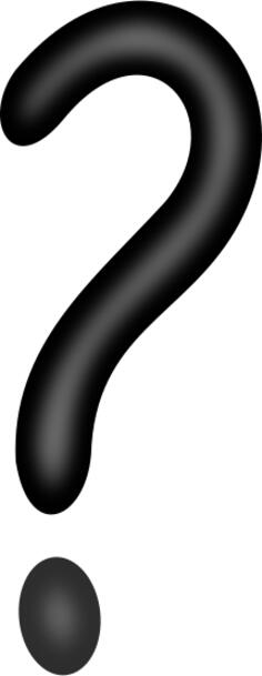 Image of round and shiny black question mark