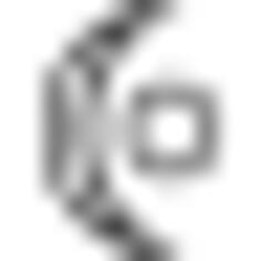 Illustration of a symbol with crescent shape and a circle
