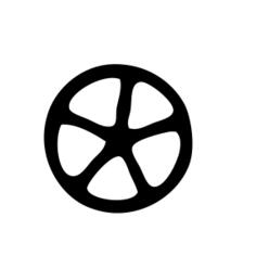 Vector graphics of freehand drawing of a car wheel