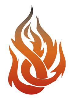Vector clip art of fire flame in orange color