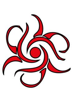 Vector graphics of swirling fire
