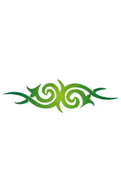 Vector drawing of symmetrical green top page decoration