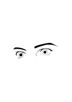 Vector image of surprised human eyes look in black and white