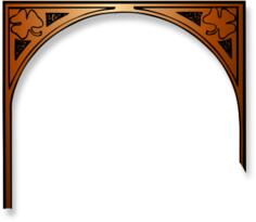 Vector image of arch entrance with a clover design