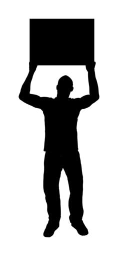 Vector image of man with a protest sign
