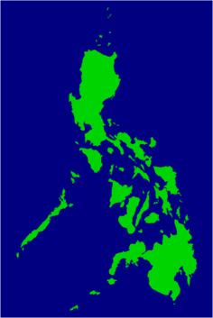 Vector illustration of green map of the Philippines